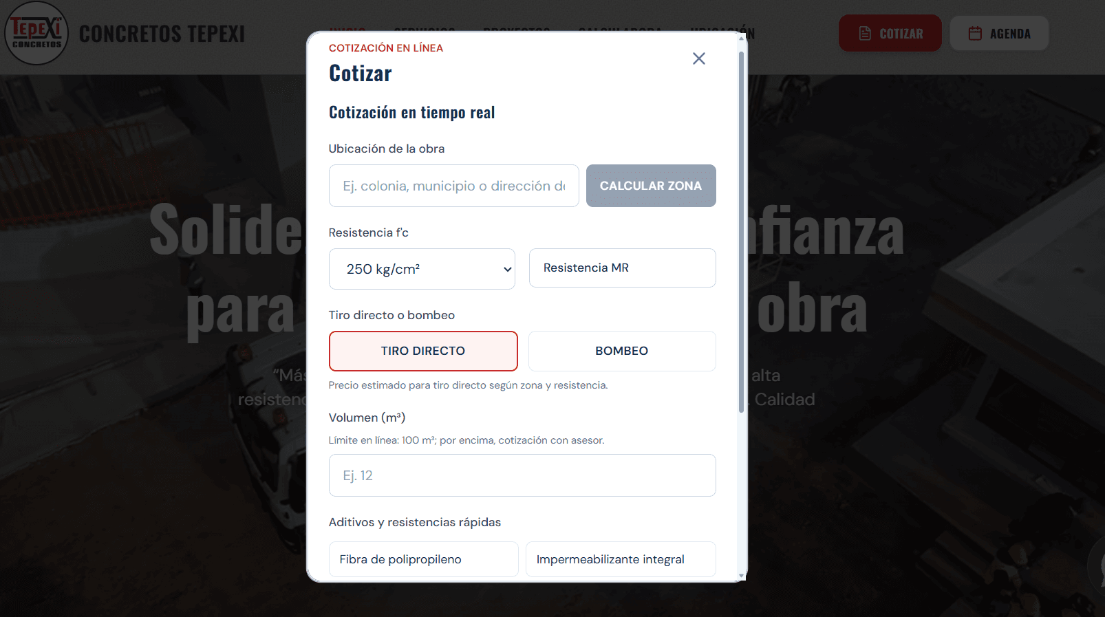 Vista de plataforma corporativa Grupo Frimac